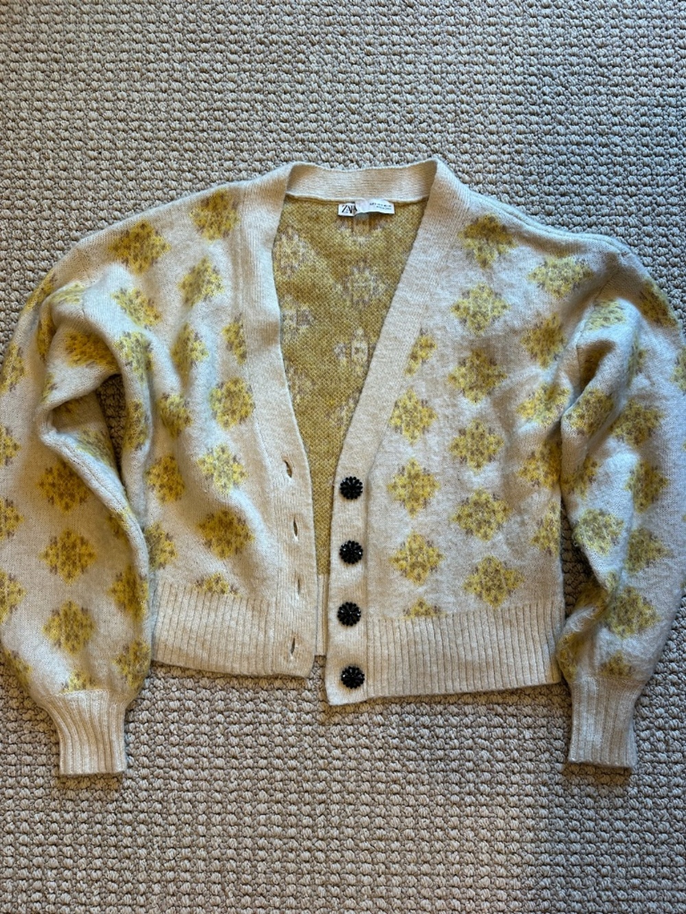 Alpaca Sweater with Jewel Buttons